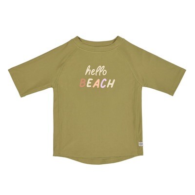 UV-shirt Kinderen Korte Mouw - Hello Beach, Mosgroen