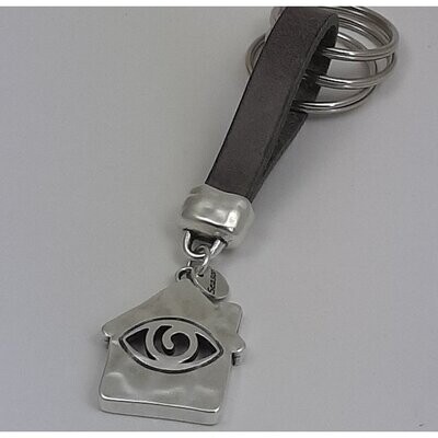 Sleutelhanger van leer Happy Home met Eye