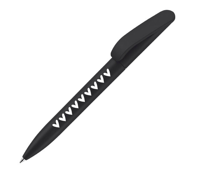 Zwarte pen met hartjes