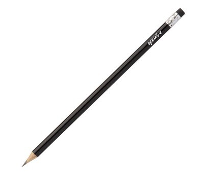 Zwart potlood met tekst 'Geniet'