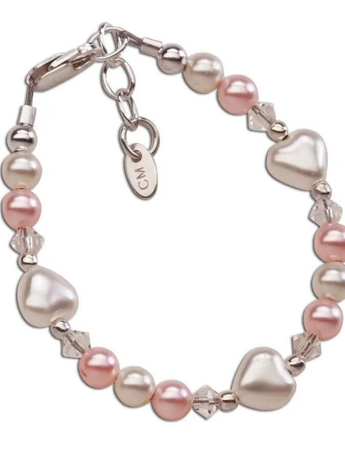 Hartvormige armband voor meisjes, sterling zilver