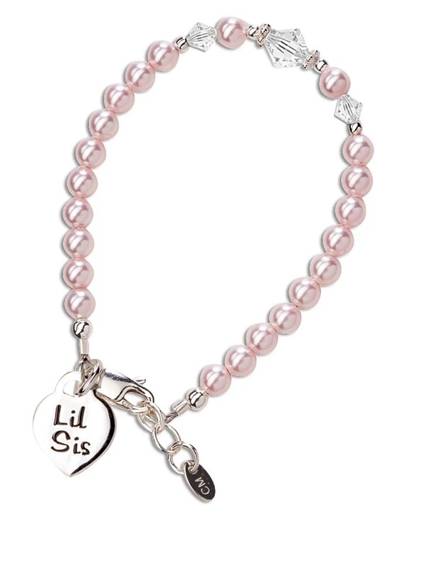 Little Sister-armband van sterling zilver met hartvormig bedeltje