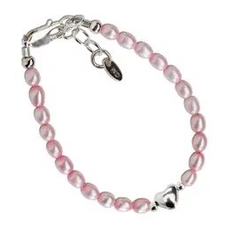 Roze hartjes armband met zoetwaterparels van sterling zilver