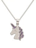 Sterling zilveren meisjes Unicorn Lavender ketting