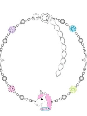 Sterling zilveren regenboog-eenhoorn armband