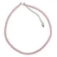 Sterling zilveren roze parelketting
