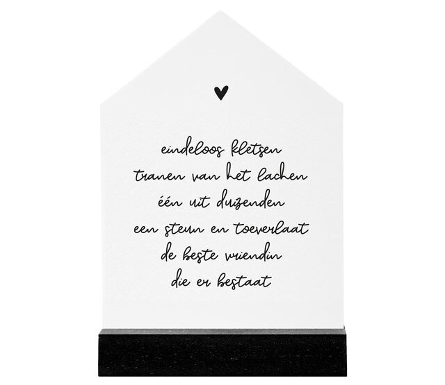 Huisje met gedichtje voor de liefste vriendin - 11cm