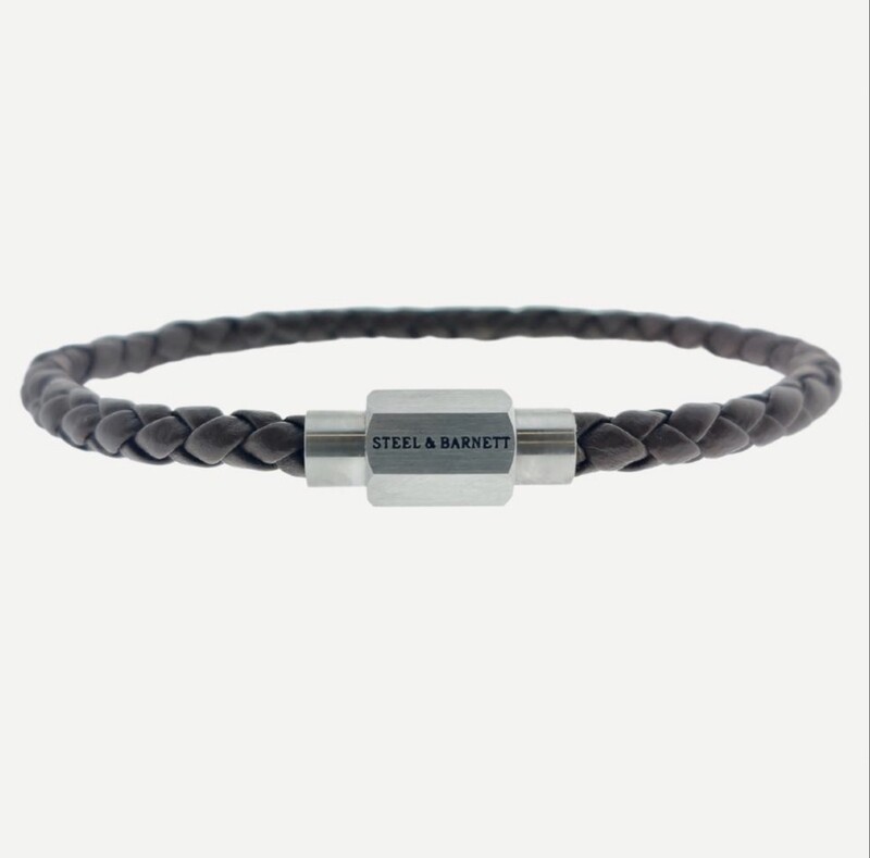 Leather Bracelet Luke Landon Brown | Silver