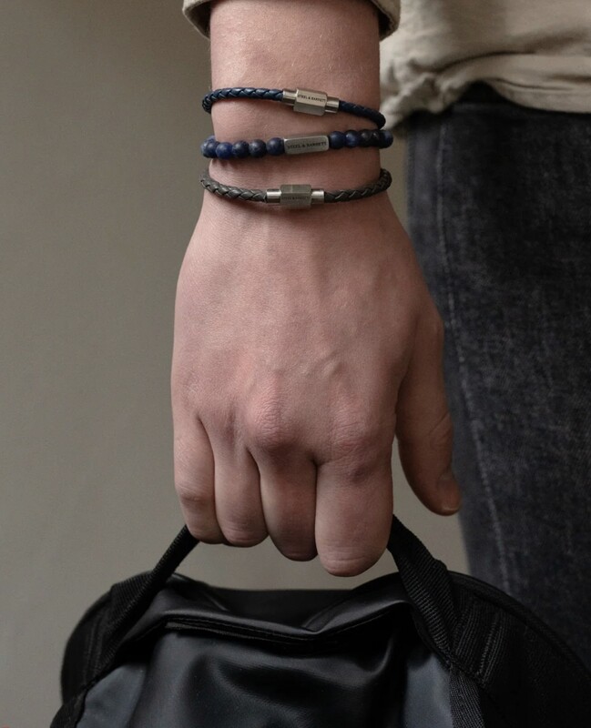 Leather Bracelet Luke Landon Dark Gray
