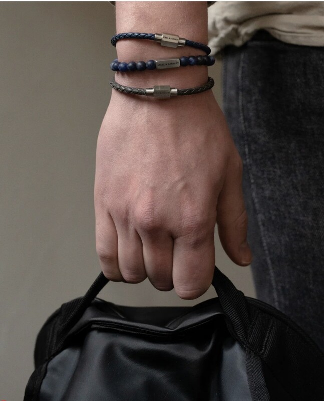 Leather Bracelet Luke Landon Jeans Bleu