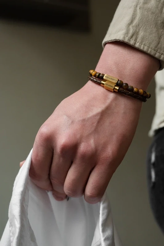 Stones Bracelet Natural Ned Matt Tiger | Gold