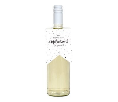 Fleshanger met tekst Een nieuwe baan, gefeliciteerd en proost Fleshanger met tekst Een nieuwe baan, gefeliciteerd en proost