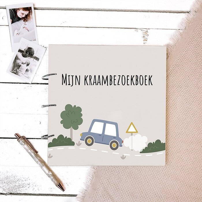 Houten Kraambezoekboek - Auto