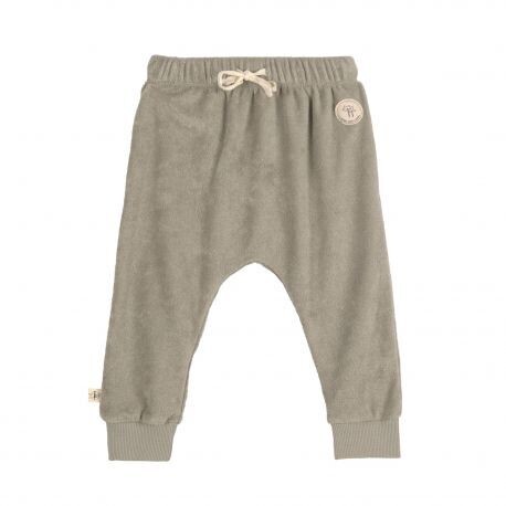 Broek in Terry badstof - Olive