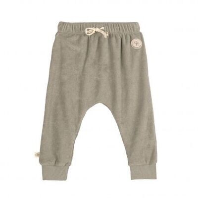 Broek in Terry badstof - Olive