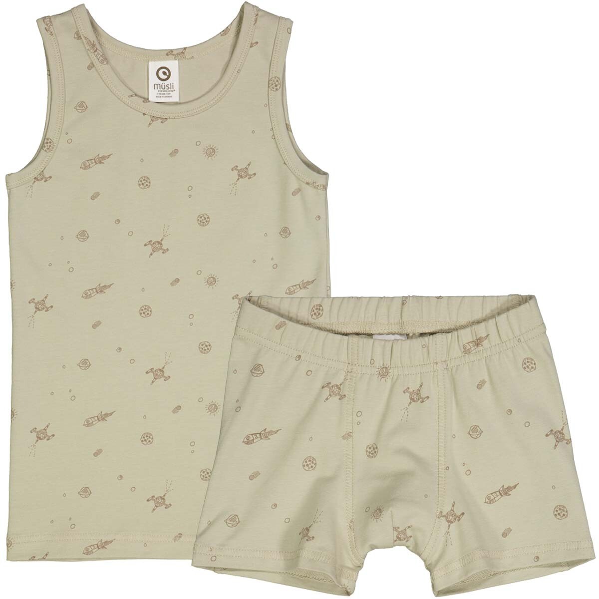 Underwear set boxer boy Desert green/ cashew