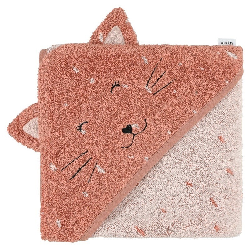 Badhanddoek met kap | 75x75cm - Mrs. Cat