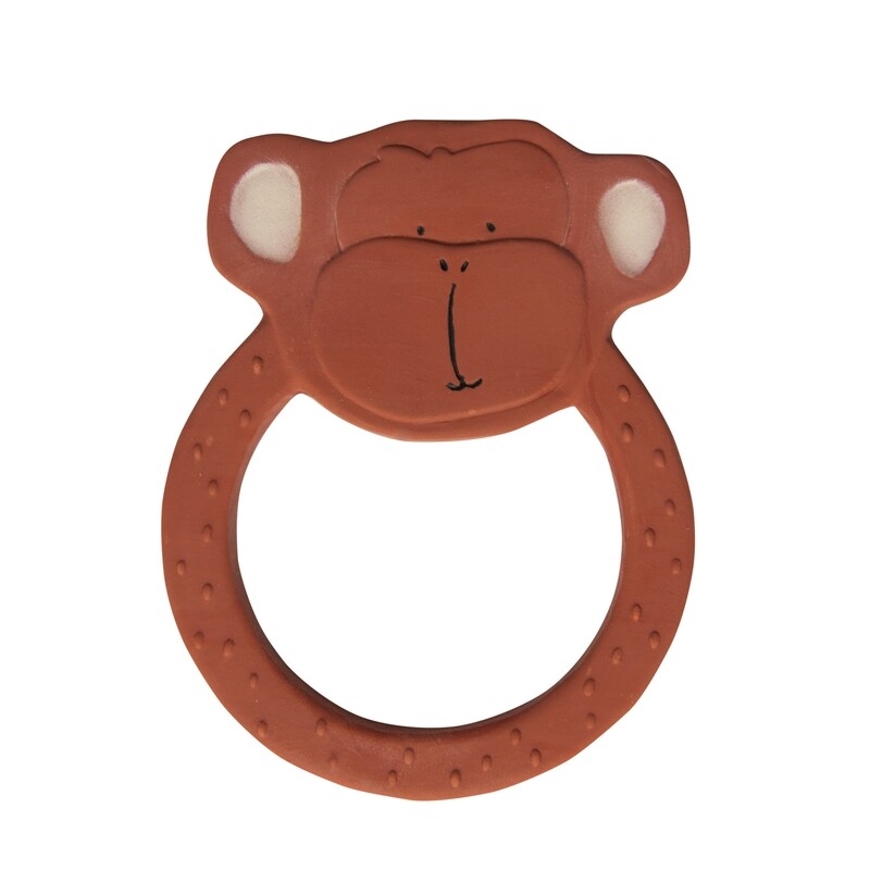 Natuurlijk rubber ronde bijtring - Mr. Monkey