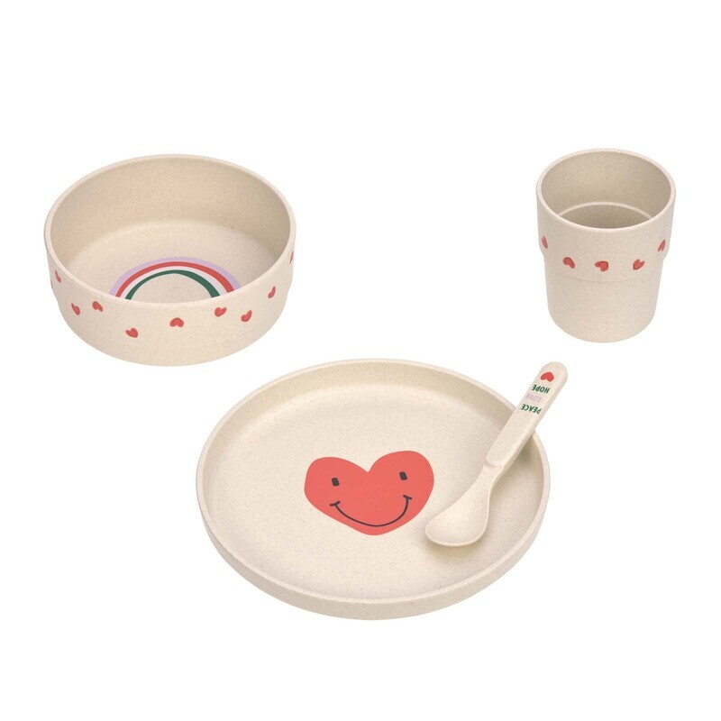Dinner set Happy Rascals Heart lavendel Dinner set Happy Rascals Heart lavendel