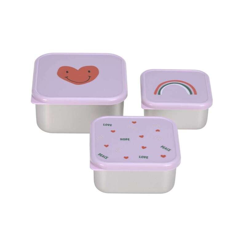 Snackbox 3 pcs Happy Rascals Heart lavender