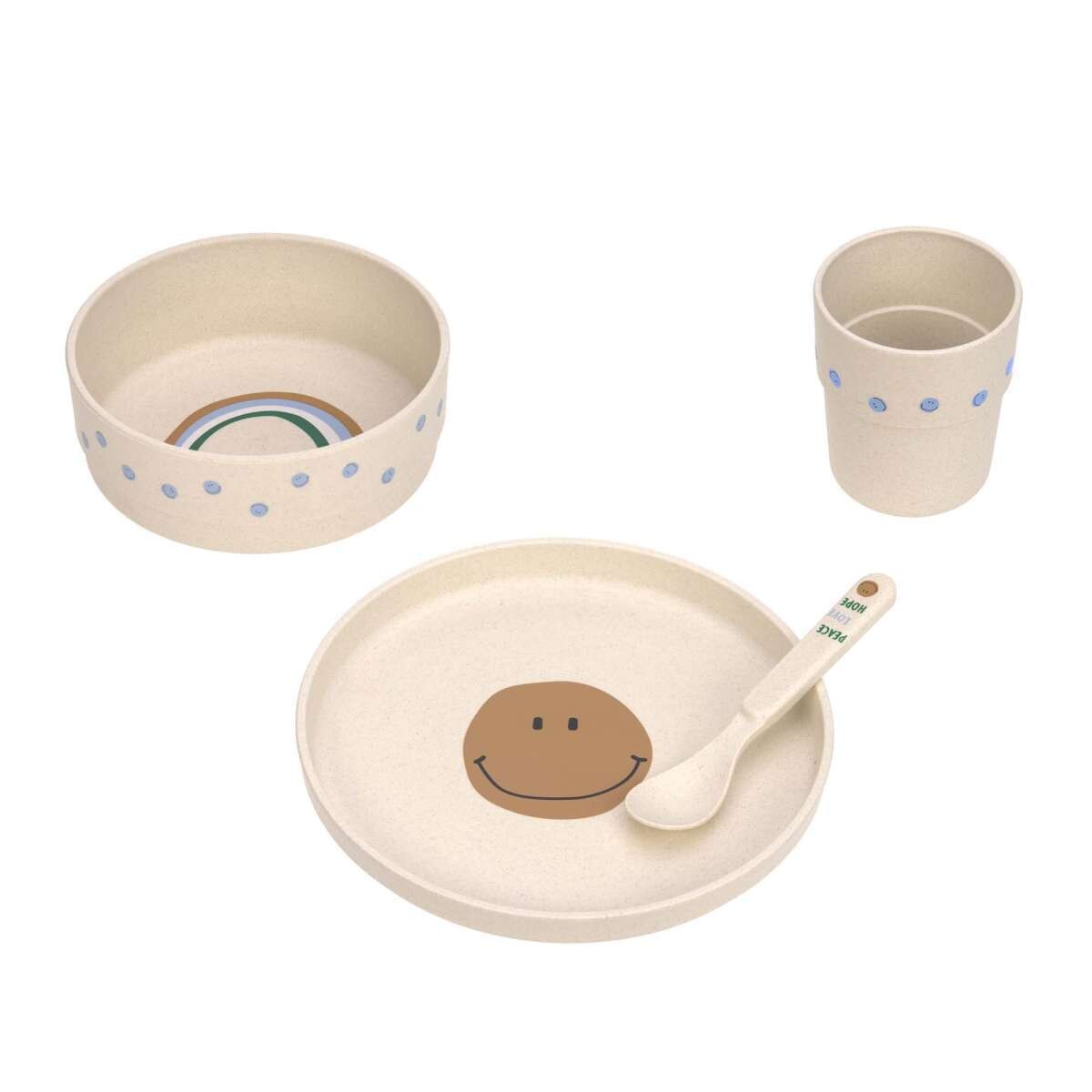 Dinner set Happy Rascals Smile Sky Blue