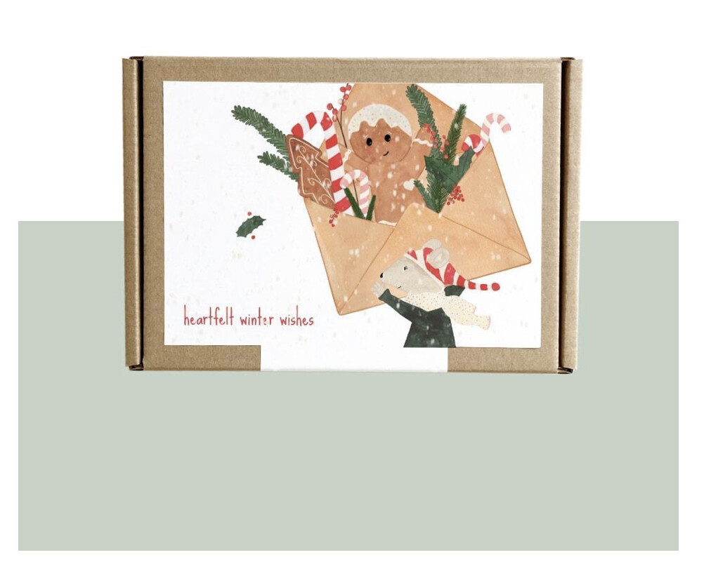 heartfelt winter wishes box – 18 warm wishes – 18 stickers