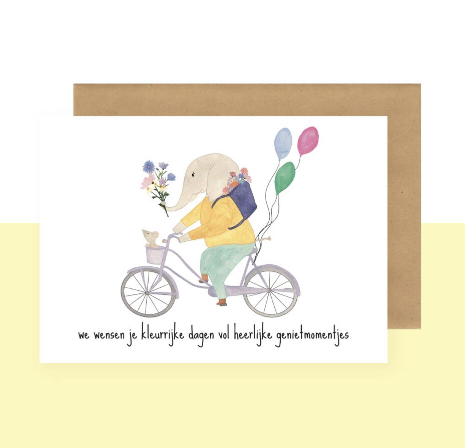 postkaart – we wensen je kleurrijke dagen vol heerlijke genietmomentjes