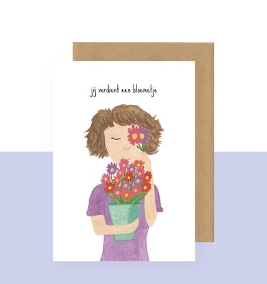 postkaart – jij verdient een bloemetje