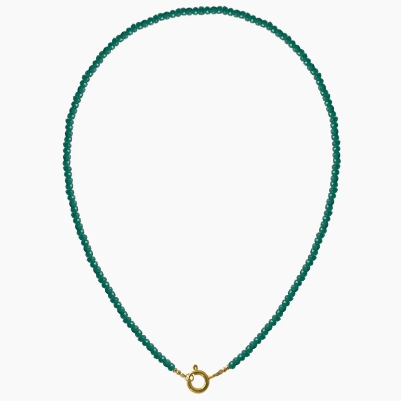 Ketting groen agaat goud