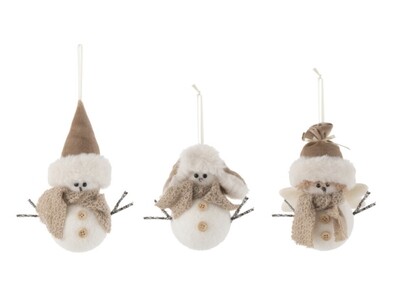 Hanger Kerstman+Muts Polyfoam Wit/Naturel