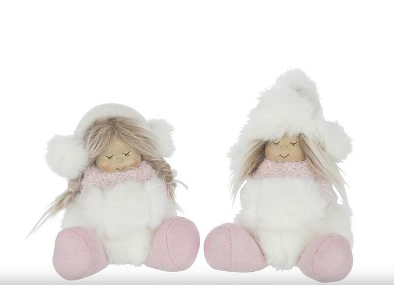 Meisjes Zittend Hoed Vacht Polyester Wit/Roze Set-2