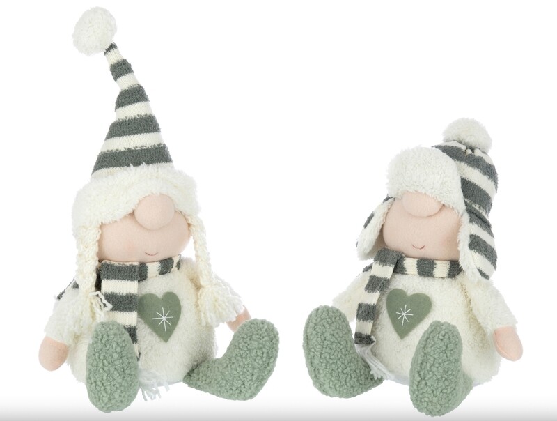 Jongen En Meisje Hart Strepen Textiel Groen/Beige