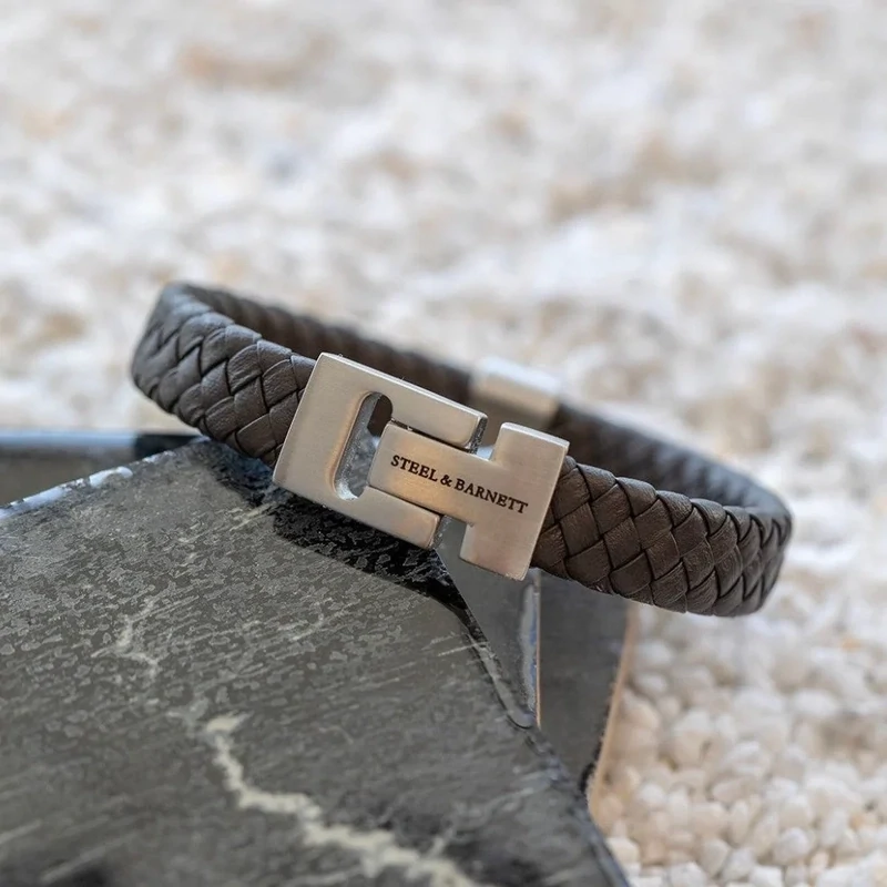 Leather Bracelet Harrison-Dark Gray