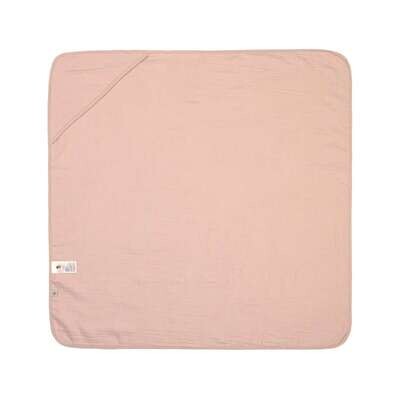 Mousseline handdoek met capuchon, Powder pink