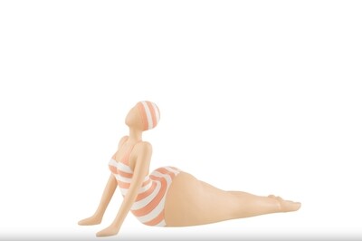 Vrouw Yoga Liggend Poly Oranje