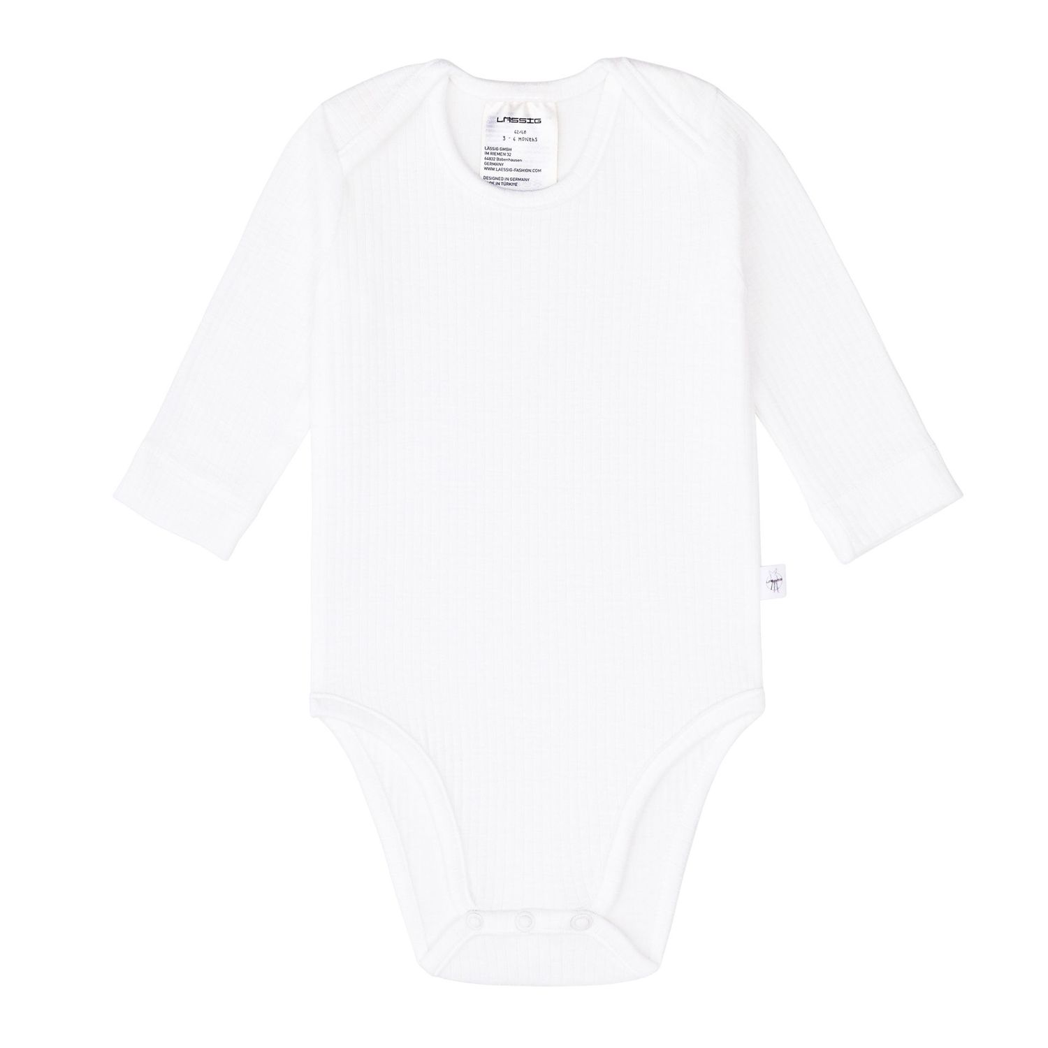 Long Sleeve Baby Body - Eucalyptus Ribbed, milky