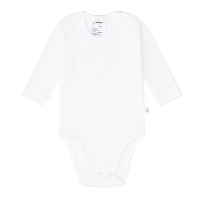Long Sleeve Baby Body - Eucalyptus Ribbed, milky