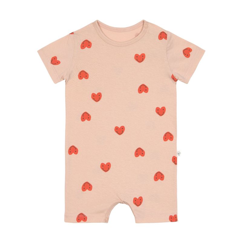 Playsuit Children - Organic Cotton, Heart peach rose