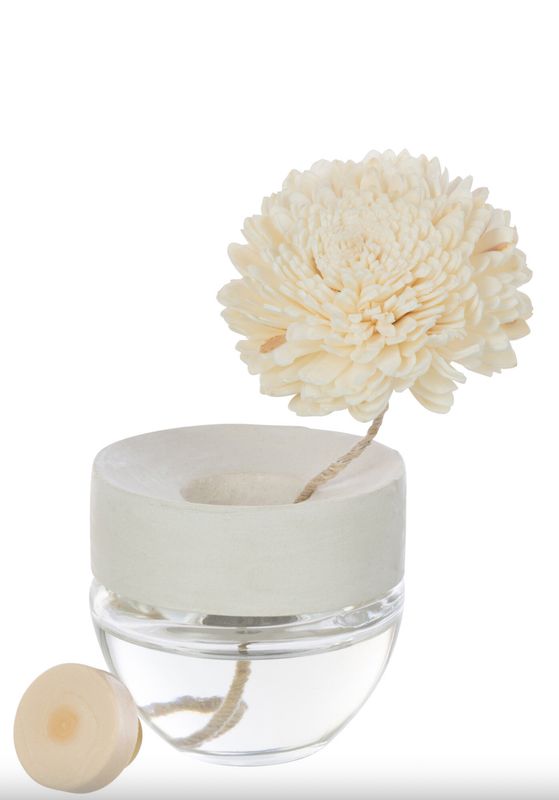 Geurolie+Bloem Glas Wit Anjer