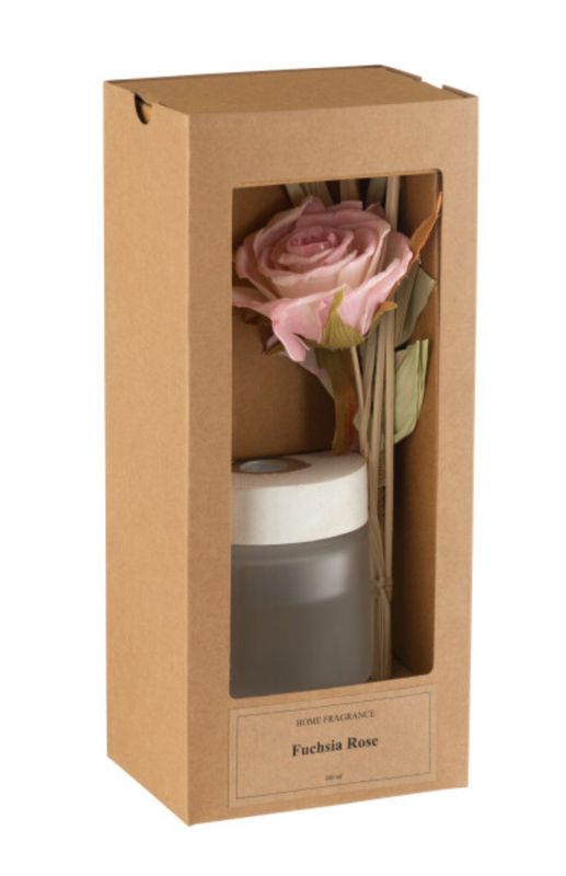 Geurolie+Bloem Glas Roze