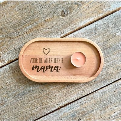 Serveertray ovaal met tekst | Voor de allerliefste mama
