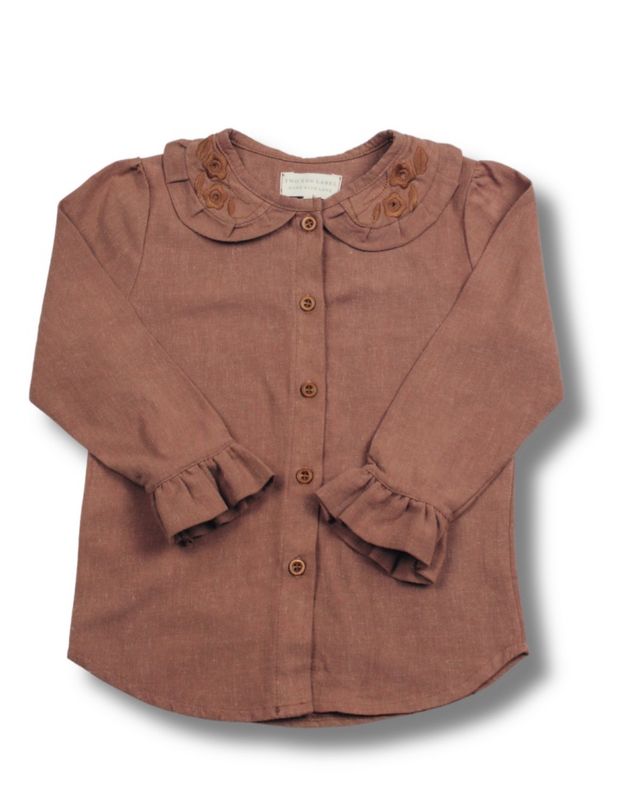 Lina linnen blouse Brown Rust