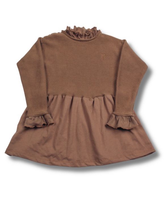 Dani knitted dress-Brown rust