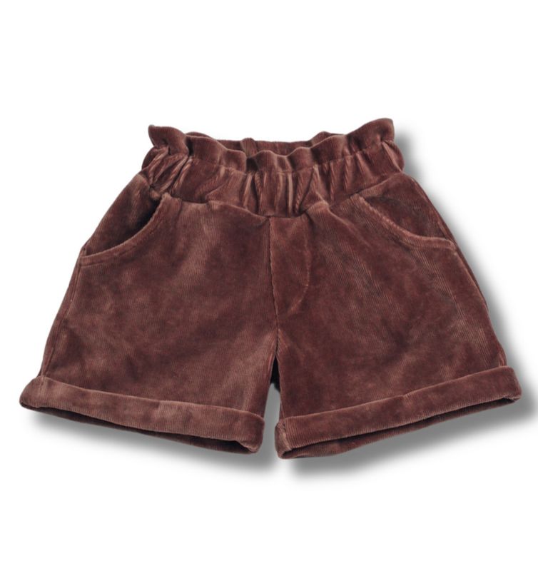 Ruby  short-Brown rust-Velvet rib