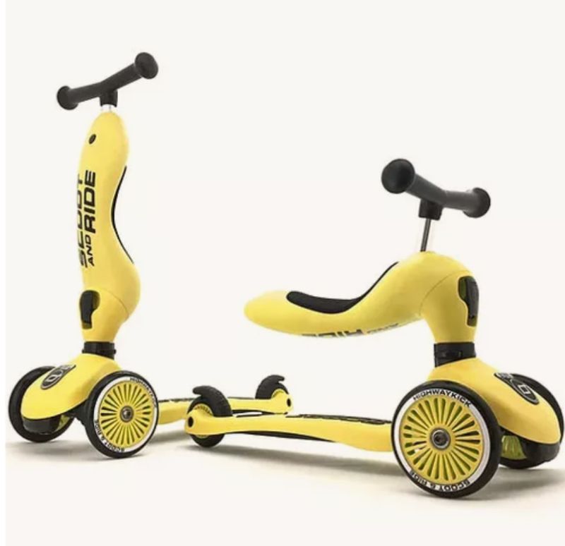 scoot and ride 2-in-1 - highwaykick 1 - lemon  loopfiets en step
