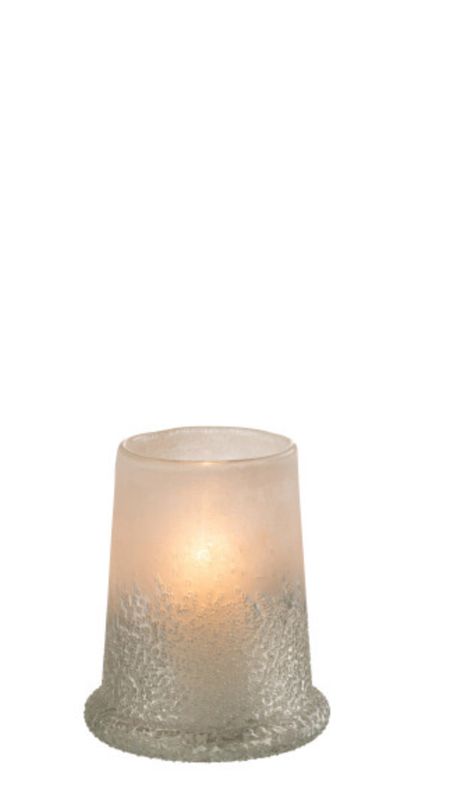 Windlicht Suiker Glas Wit Medium