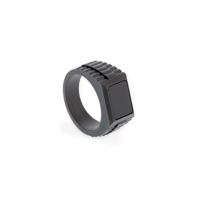 Hudson Ring met Edelsteen Zwart/Zwarte Onyx