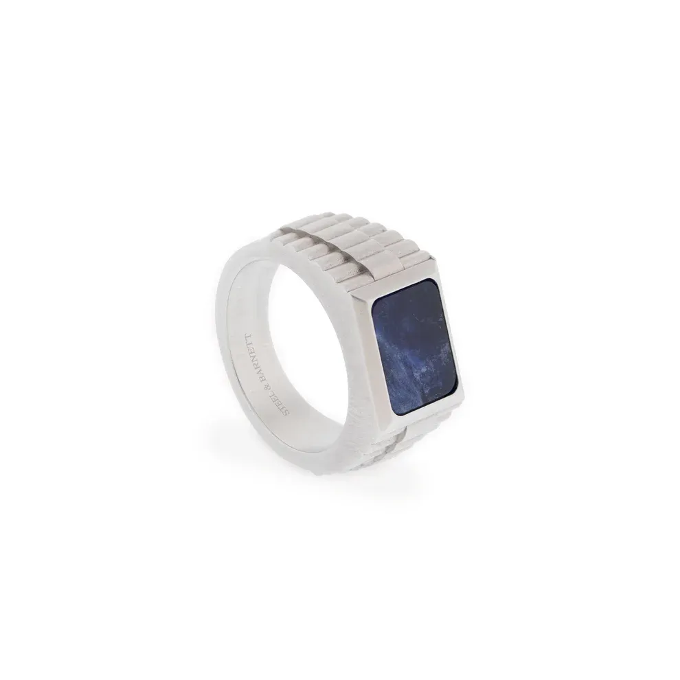 Hudson Ring met Edelsteen Zilver/Sodaliet