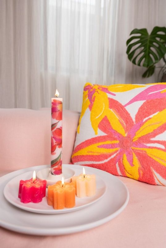 Kaars deco Blossom “Zand”