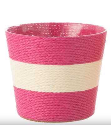 Bloempot Touwtjes Streep-Fuchia